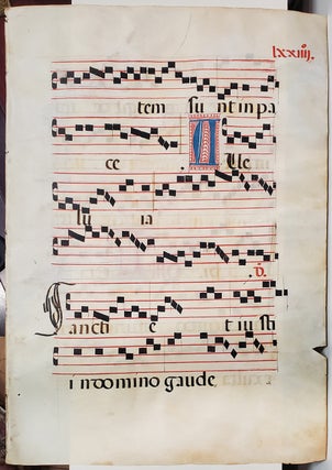 Item #35001 16th Century Manuscript Antiphonal Leaf with Initials on Vellum. Illuminated...