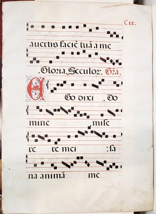 Item #35002 16th Century Manuscript Antiphonal Leaf with Initials on Vellum. Illuminated...