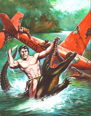 Item #35018 Dino Busett Original Painted Cover Art for Tarzan Geant n. 31. Dino Busett