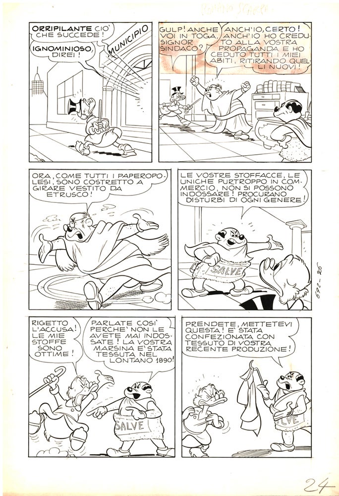 Item #35034 Romano Scarpa Topolino #692 Page 26 Original Comic Art Featuring Uncle Scrooge. Romano Scarpa.