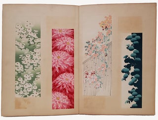 Item #35048 Japanese Leporello Zuan Book with Sixty-Four Woodblocks of Chrysanthemums. Japan -...