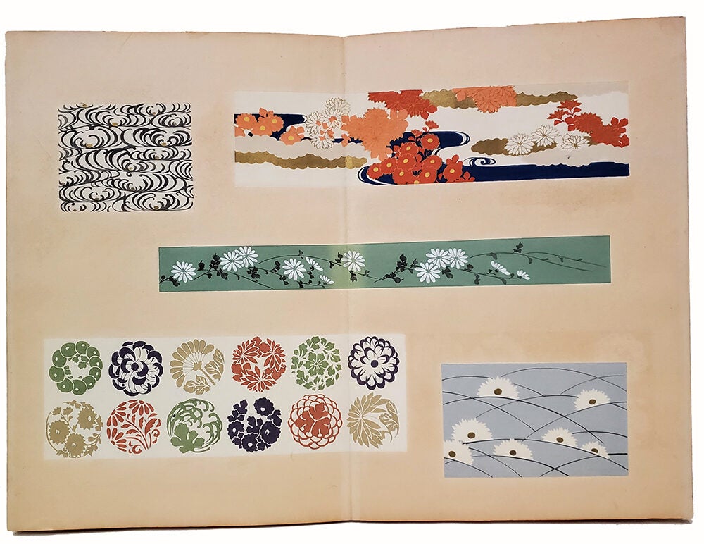 Japanese Leporello Zuan Book with Sixty-Four Woodblocks of
