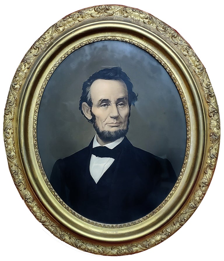 Item #35067 Abraham Lincoln Oleographic Portrait. E. C. Middleton.