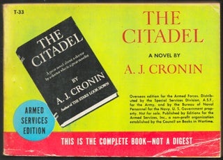 Item #35141 The Citadel. Archibald Joseph Cronin