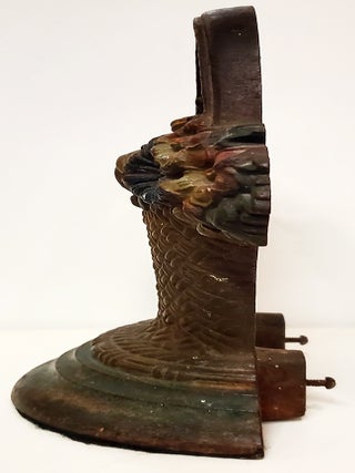 Vintage Bradley and Hubbard Cast Iron Floral Basket Door Stop.