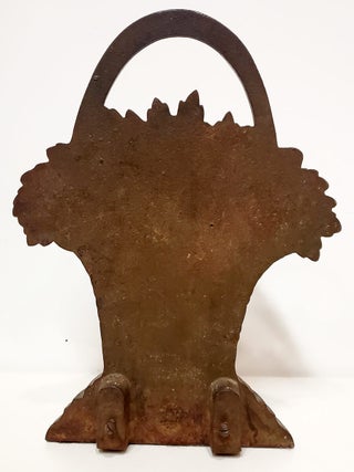 Vintage Bradley and Hubbard Cast Iron Floral Basket Door Stop.