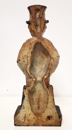 Vintage Cast Iron Boy Holding Fruit Door Stop.