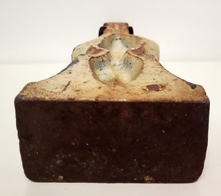 Vintage Cast Iron Boy Holding Fruit Door Stop.