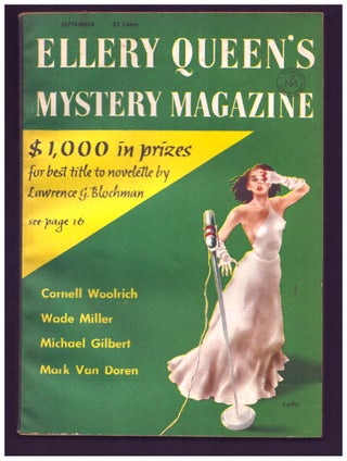 Item #35451 The Ice Pick Murders in Ellery Queen's Mystery Magazine September 1956. Cornell Woolrich