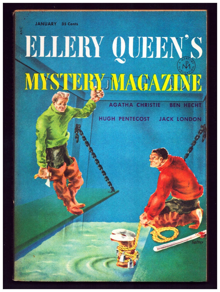 Item #35459 The Man in the Empty Chair in Ellery Queen's Mystery Magazine January 1955. Agatha Christie.