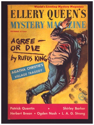 Item #35479 Village Tragedy in Ellery Queen's Mystery Magazine December 1957. Agatha Christie