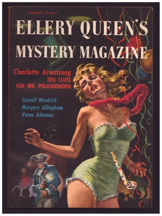 Item #35529 Wait for Me Downstairs in Ellery Queen's Mystery Magazine January 1957. Cornell Woolrich