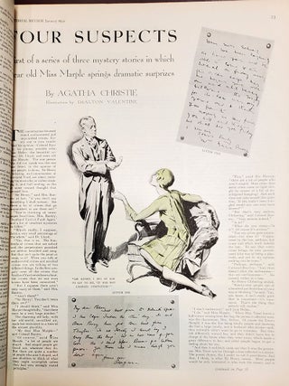 A Complete Set of Miss Marple Stories. (Four Suspects in Pictorial Review January 1930. The Blue Geranium in Pictorial Review February 1930. Companions in Pictorial Review March 1930).