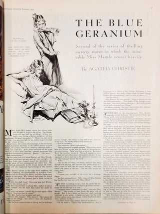 A Complete Set of Miss Marple Stories. (Four Suspects in Pictorial Review January 1930. The Blue Geranium in Pictorial Review February 1930. Companions in Pictorial Review March 1930).
