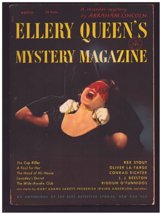 Item #35553 The Cop Killer in Ellery Queen's Mystery Magazine March 1952. Rex Stout