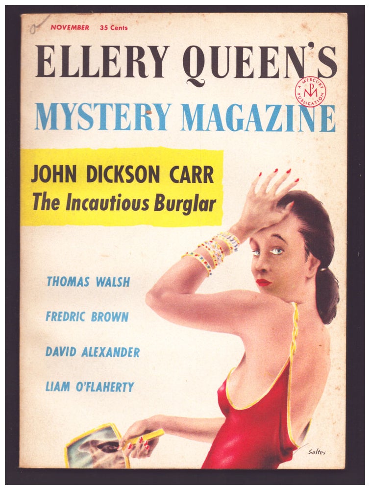 Item #35555 Town Wanted in Ellery Queen's Mystery Magazine November 1956. Fredric Brown.
