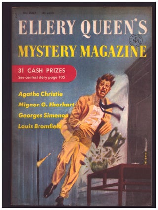 Item #35558 The Six China Figures in Ellery Queen's Mystery Magazine October 1955. Agatha Christie