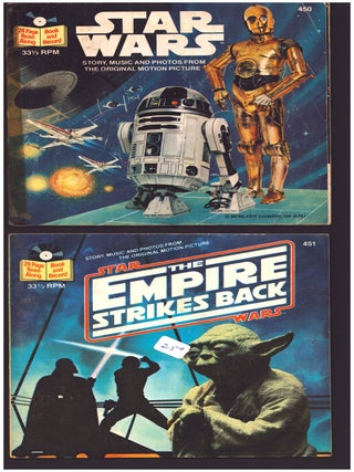 Star Wars. Star Wars: The Empire Strikes Back. Star Wars: Return of the Jedi. Star Wars: Planet of the Hoojibs. Star Wars: Return of the Jedi - The Ewoks Join the Fight. Set of 15 33 1/3 24 Page Read-Along Records and Books.