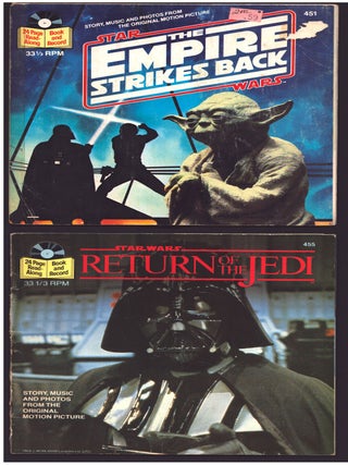 Star Wars. Star Wars: The Empire Strikes Back. Star Wars: Return of the Jedi. Star Wars: Planet of the Hoojibs. Star Wars: Return of the Jedi - The Ewoks Join the Fight. Set of 15 33 1/3 24 Page Read-Along Records and Books.