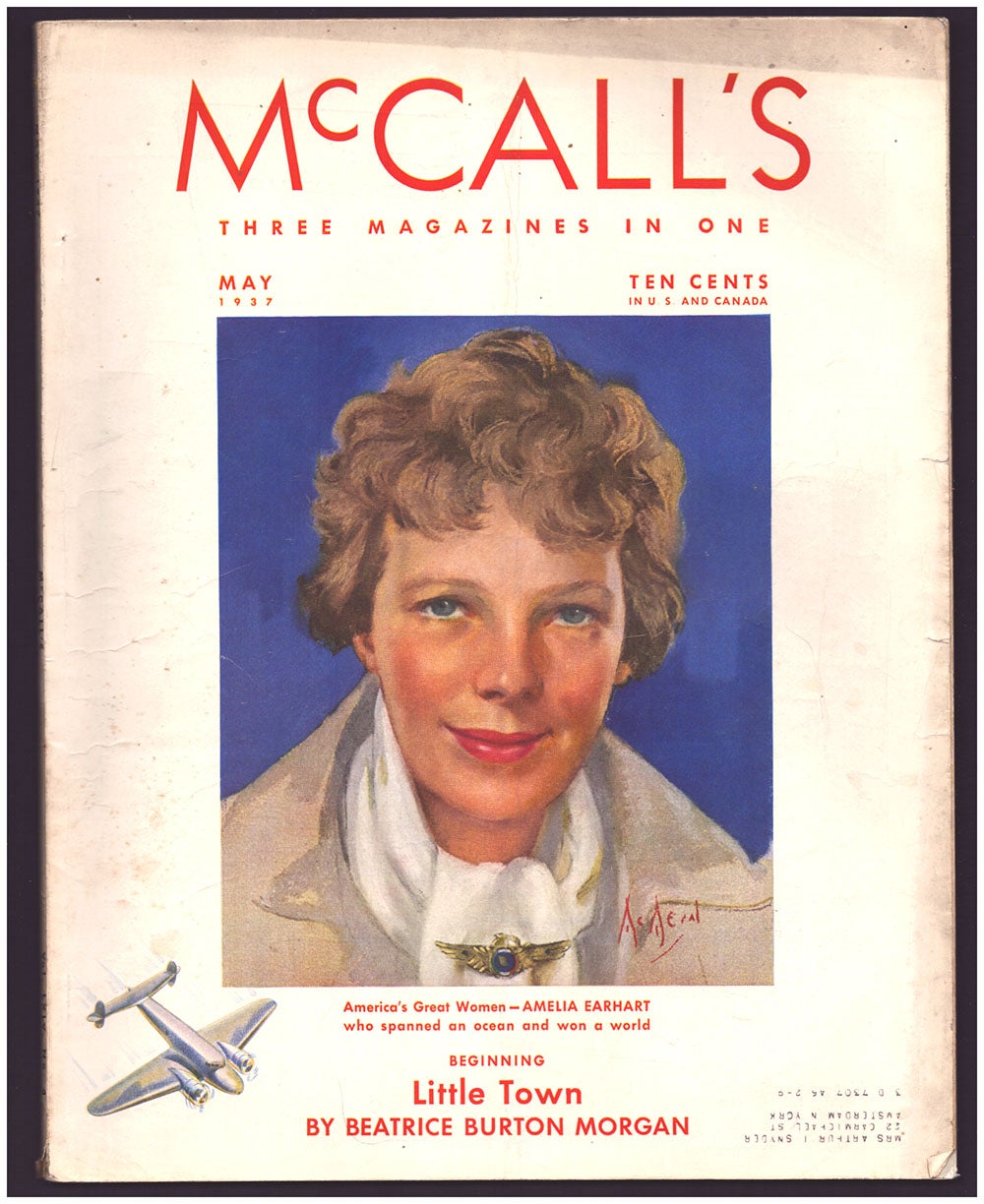 Drifting in McCall s Magazine May 1937. Amelia Earhart Cover by Elisabeth Sanxay Holding on Parigi Books