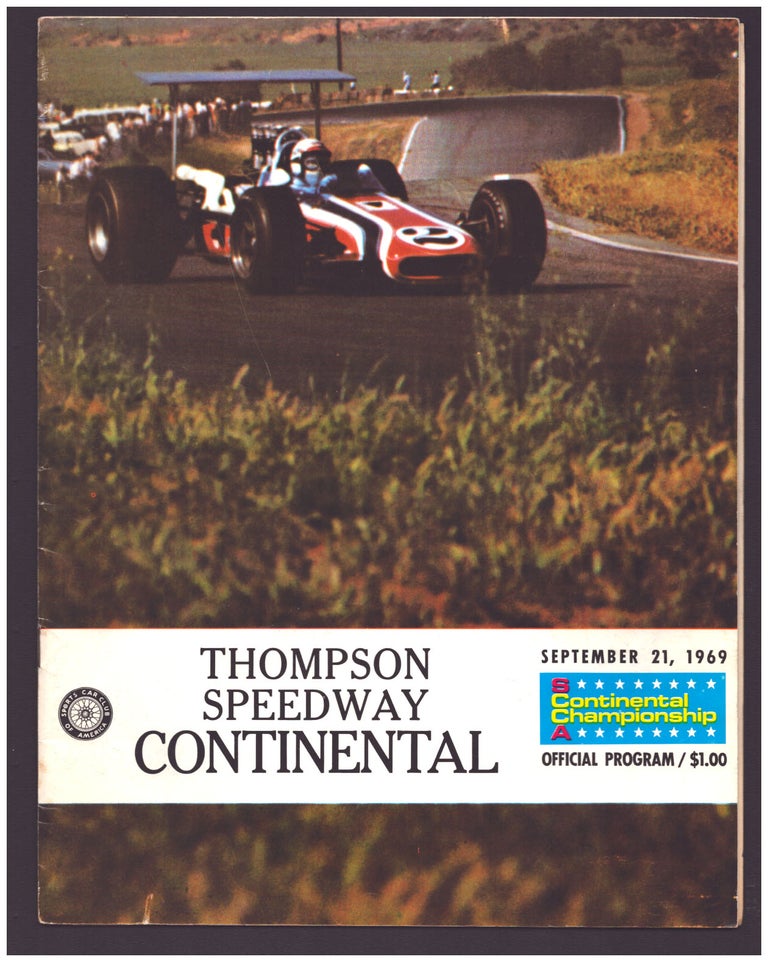 Item #35792 Thompson Speedway Continental Official Program for September 21, 1969. Connecticut - Car Races.
