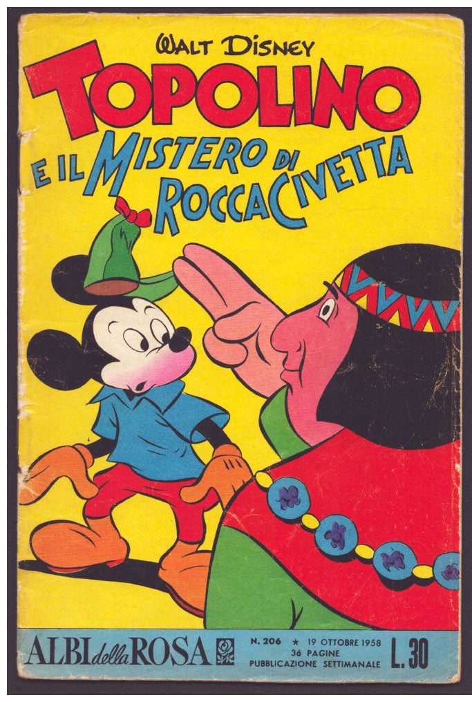 Various Authors - Albi Della Rosa #206. Topolino E IL Mistero Di Rocca Civetta. (Italian Silver Age Mickey Mouse Comic)