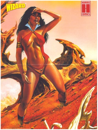 Lot of Four Wizard Vintage Posters Featuring Wolverine, Vampirella, Excalibur, The Darkness.