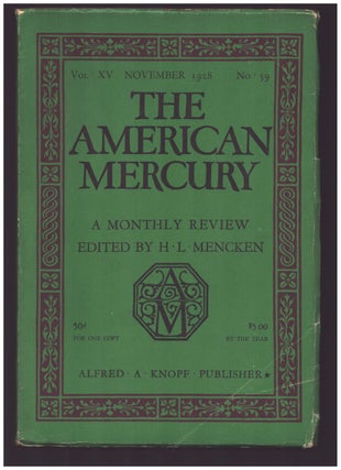Item #36222 The American Mercury November 1928. H. L. Mencken, ed