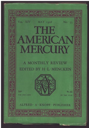 Item #36223 The American Mercury May 1928. H. L. Mencken, ed