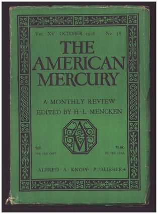 Item #36224 The American Mercury October 1928. H. L. Mencken, ed