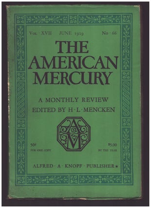 Item #36230 Kindly Omit Flowers in The American Mercury June 1929. James Branch Cabell