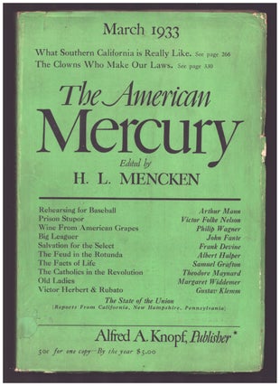 Item #36239 Big Leaguer in The American Mercury March 1933. John Fante