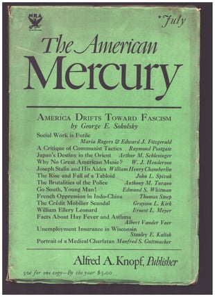 Item #36241 The American Mercury July 1934. H. L. Mencken, ed