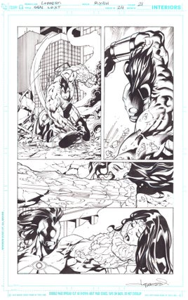 Item #36377 Aaron Lopresti Justice League: Generation Lost #24 Page 21 Original Comic Art. Aaron...