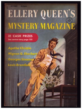 Item #36509 The Six China Figures in Ellery Queen's Mystery Magazine October 1955. Agatha Christie