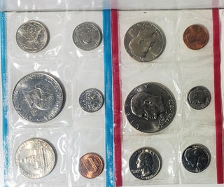 Group of Four United States Proof Sets + 2 U. S. Uncirculated Coin Sets.