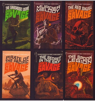Item #36625 Set of Six Doc Savage Novels in the Original Slipcase. (The Red Skull, The Spook...