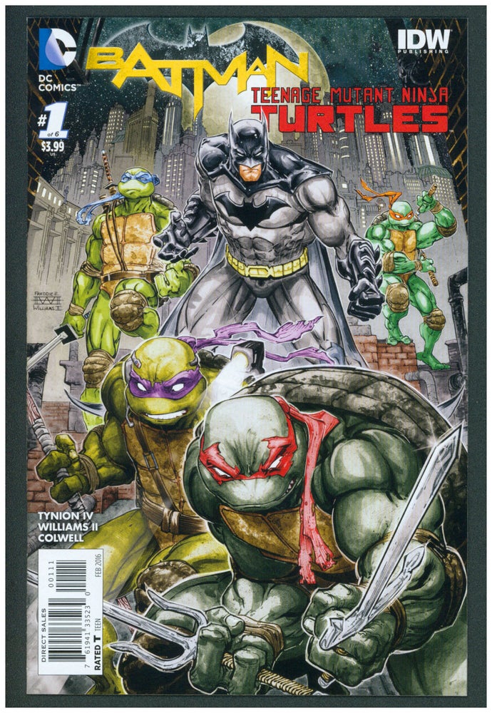 Item #37177 Batman/Teenage Mutant Ninja Turtles Series I, II, III. Complete in 18 Issues, High Grade. James Tynion IV, Freddie Williams II, Kevin Eastman.