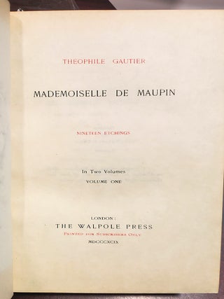 Mademoiselle de Maupin.