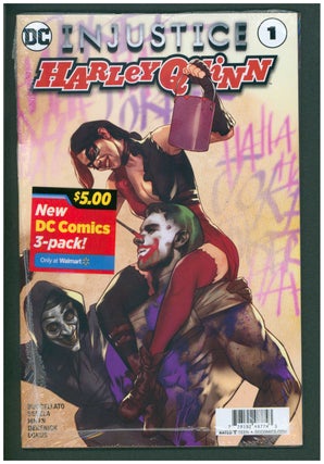 Item #37394 Harley Quinn Injustice #1 Walmart Exclusive Variant. (DC Comics Sealed 3-Pack). Brian...