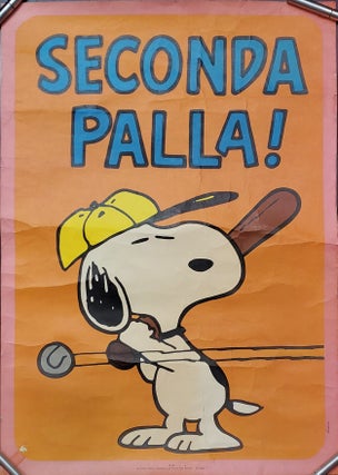 Set of Three Vintage Italian Peanuts Baseball Posters Featuring Snoopy.
