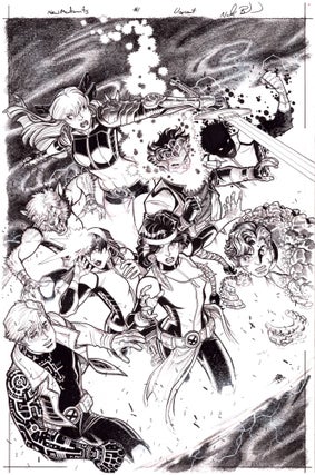 Item #37441 Original Cover Art for New Mutants #1 Variant Edition. Nick Bradshaw
