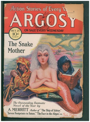 Item #37446 The Snake Mother in Argosy October 25, 1930 to December 6, 1930. Abraham Merrit