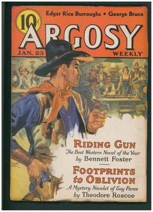 Seven Worlds to Conquer (Back to the Stone Age) in Argosy January 9, 1937 to February 13, 1937.