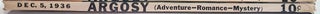 Hades Part I in Argosy December 6, 1936.