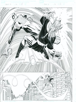 Item #38385 Amazing Spider-Man #568 New Ways to Die Doublespread Pages 5 and 6 Original Comic Art...