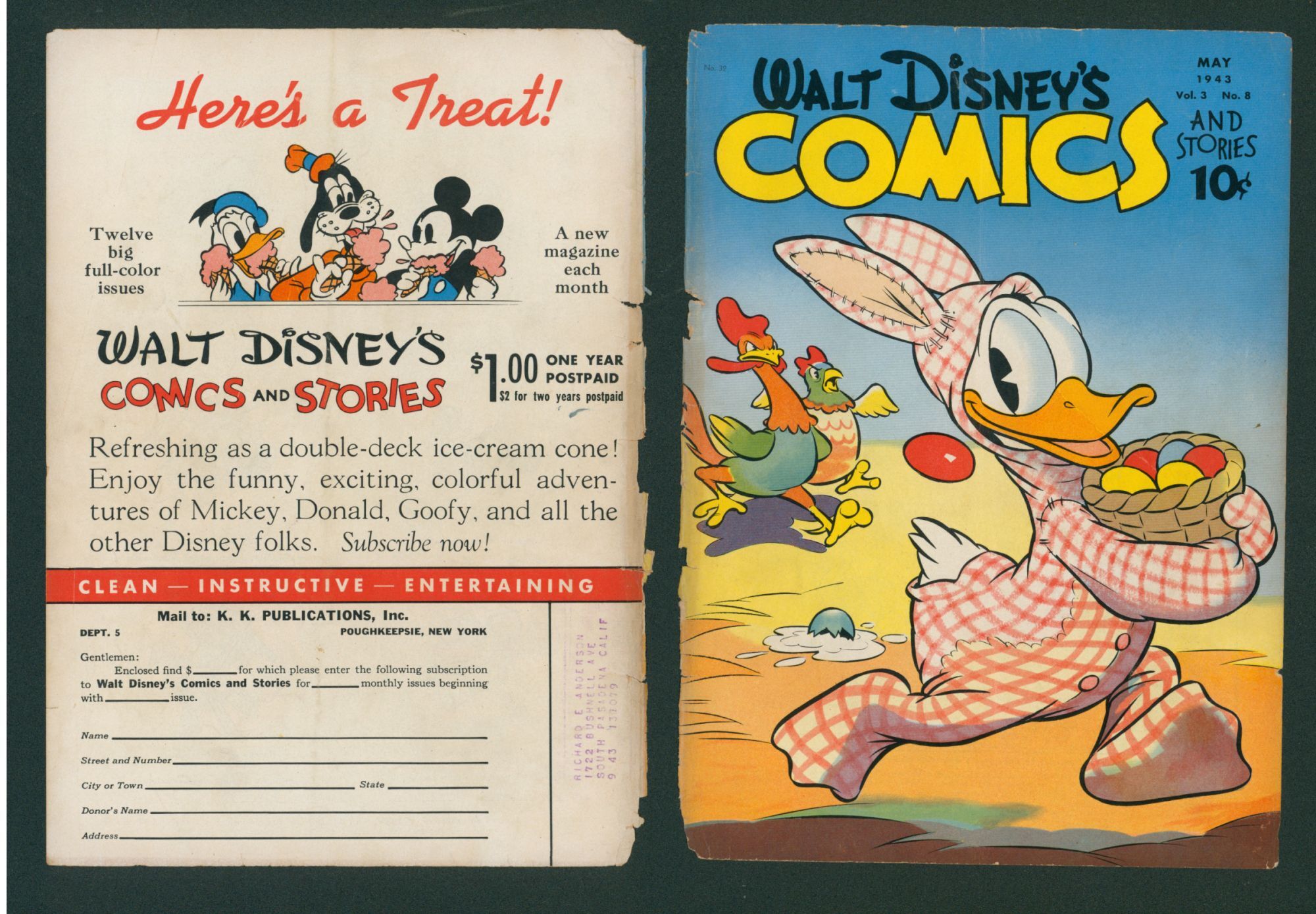 Walt Disney's Comics and Stories No. 32 Cover Only No Comic | Carl
