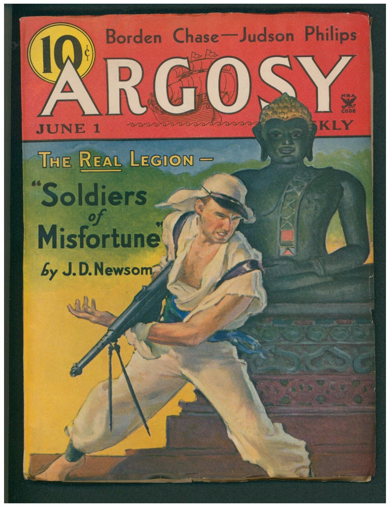 Item #38604 Soldiers of Misfortune Complete Long Novelette in Argosy June 1, 1935. J. D. Newsom.