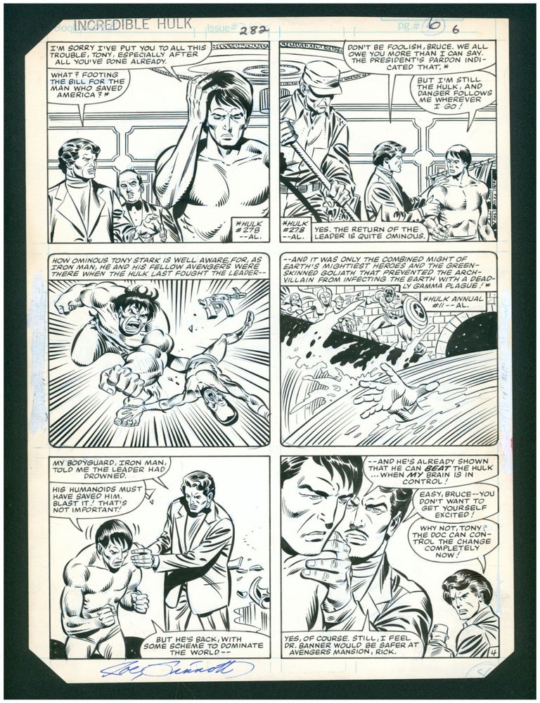 Item #38646 The Incredible Hulk #282 page 6 Original Comic Art by Sal Buscema. Sal Buscema, Joe Sinnott.