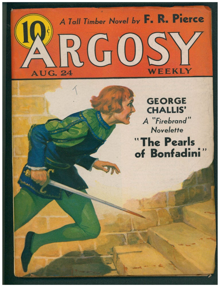 Item #38719 The Pearls of Bonfadini Complete Novelette in Argosy August 24, 1935. George Challis.
